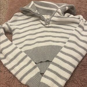 Striped Gray and White Sweater